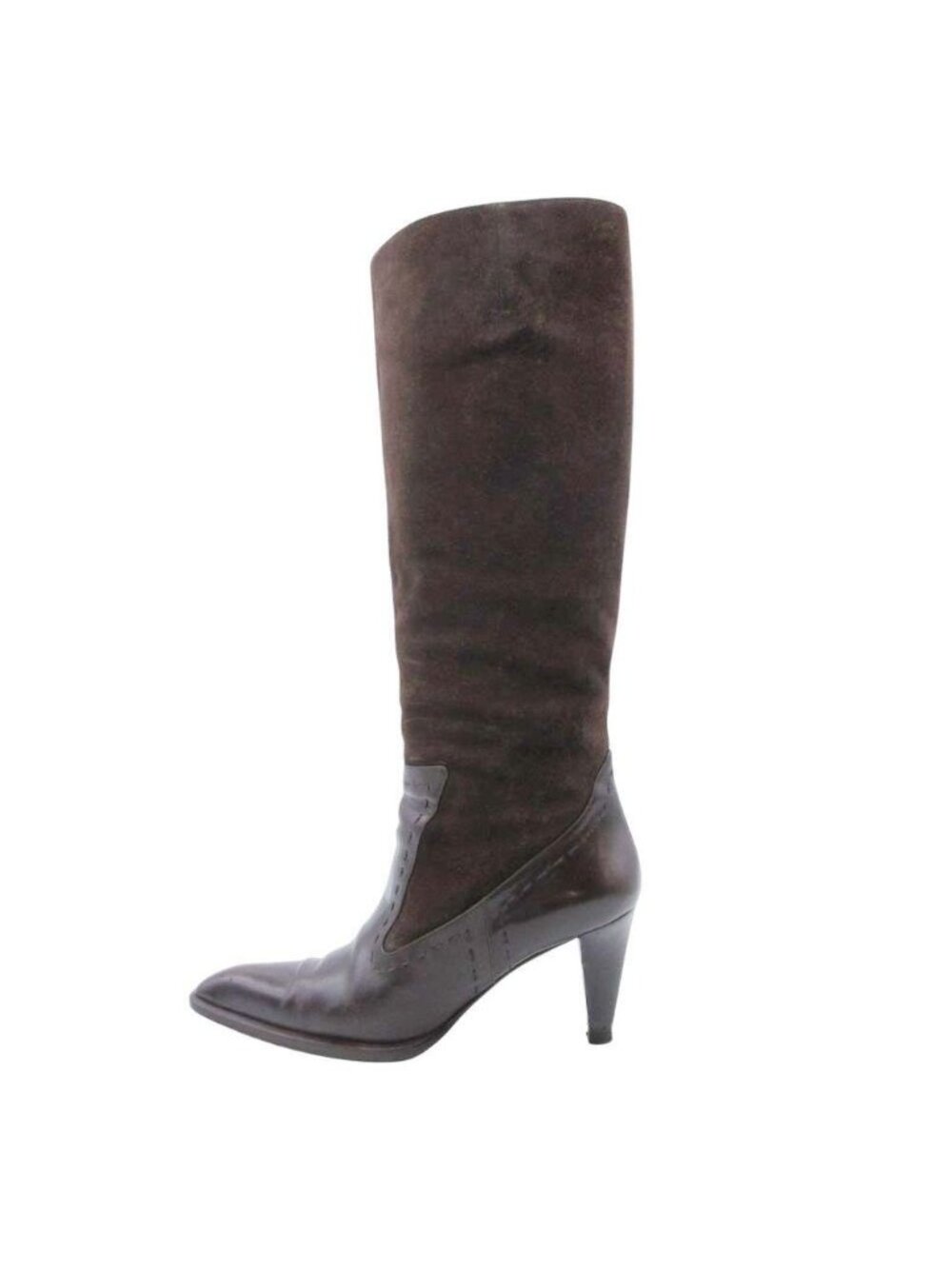 Max Mara Leather Suede Trim Boot